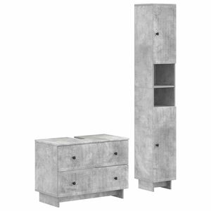 vidaXL Ensemble de 2 meubles de salle de bain EDE Gris b&eacute;ton