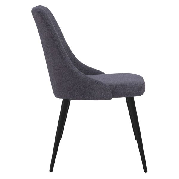vidaXL Chaises &agrave; manger lot de 2 gris fonc&eacute; tissu