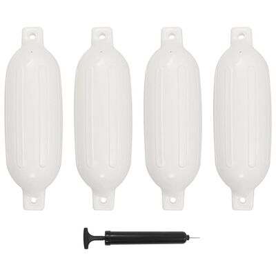 vidaXL Pare-chocs de bateau 4 pcs blanc 58,5x16,5 cm PVC