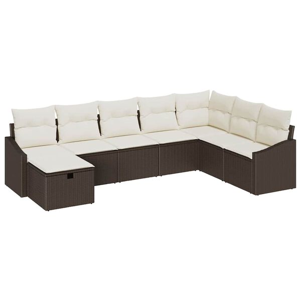 vidaXL Ensemble de canapé de jardin 8 pcs Marron 55 x 62 x 69 cm