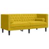 vidaXL Canap&eacute; Chesterfield avec traversins 2 places jaune velours