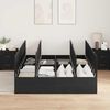 vidaXL Cadre de lit avec rangement Ch&ecirc;ne noir 150 x 200 cm