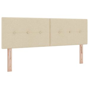 vidaXL T&ecirc;te de lit avec t&ecirc;te de lit Cr&egrave;me 160 cm Cuir synth&eacute;tique