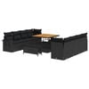 vidaXL Ensemble de canap&eacute; de jardin Noir polyrotin