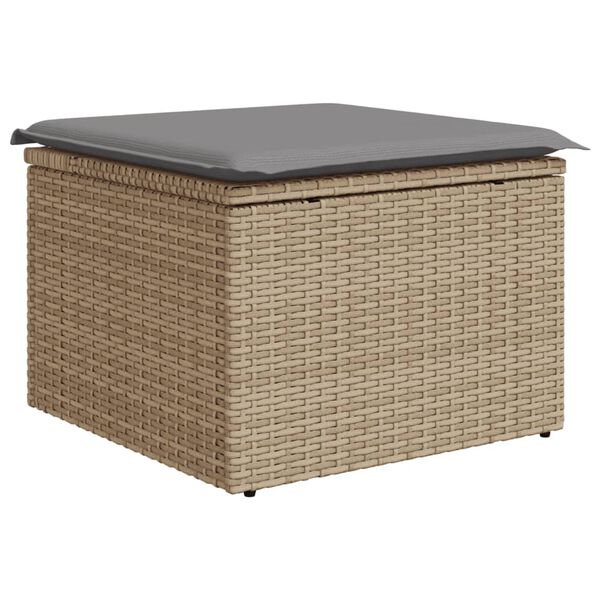 vidaXL Salon de jardin et coussins 11 pcs m&eacute;lange beige r&eacute;sine tress&eacute;e