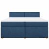 vidaXL Sommier &agrave; lattes de lit avec matelas Bleu 200x200 cm Tissu