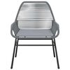 vidaXL Ensemble &agrave; manger jardin coussins 5 pcs gris poly rotin verre