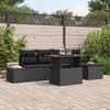 vidaXL Ensemble de canap&eacute; de jardin 6 pcs Noir Poly rotin