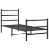 vidaXL Cadre de lit métal sans matelas avec pied de lit noir 75x190 cm