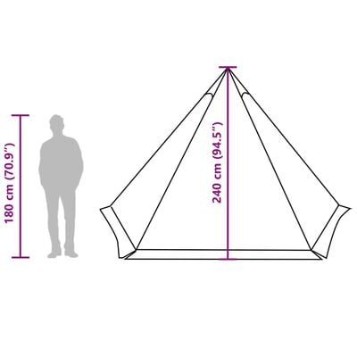 vidaXL Tente familiale tipi 6 personnes tissu occultant imperméable