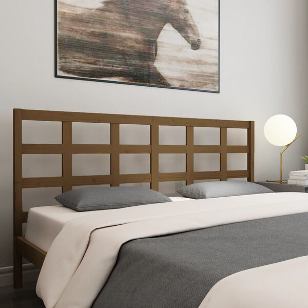 vidaXL T&ecirc;te de lit Marron miel 185,5x4x100 cm Bois massif de pin