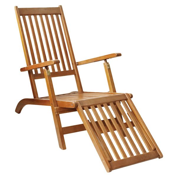 vidaXL Chaise de terrasse avec repose-pied Bois d'acacia solide