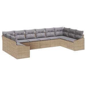 vidaXL Ensemble de canap&eacute; de jardin 10 pcs Beige et Gris clair