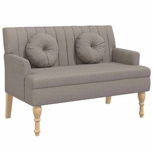 vidaXL Banc avec coussins taupe 113x64,5x75,5 cm tissu