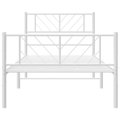 vidaXL Cadre de lit métal sans matelas avec pied de lit blanc 80x200cm