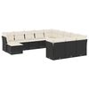 vidaXL Salon de jardin 12 pcs avec coussins noir r&eacute;sine tress&eacute;e