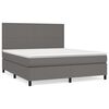 vidaXL Sommier &agrave; lattes de lit avec matelas Gris 160x200 cm Similicuir