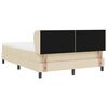 vidaXL Lit &agrave; ressorts avec matelas Cr&egrave;me 160 x 200 cm tissu