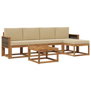 vidaXL Ensemble de canap&eacute;s d'ext&eacute;rieur 6 pcs Naturel et Beige
