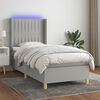 vidaXL Sommier &agrave; lattes de lit matelas LED Gris clair 80x200cm Tissu