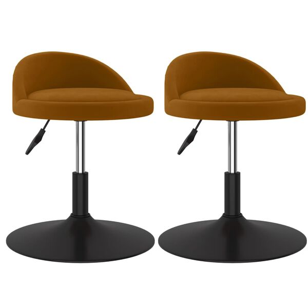 vidaXL Chaises pivotantes &agrave; manger lot de 2 Marron Velours