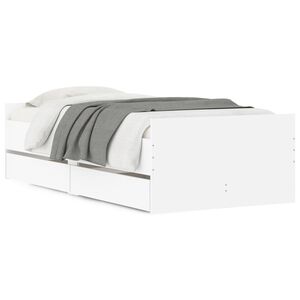vidaXL Cadre de lit avec tiroirs sans matelas blanc 90x200 cm