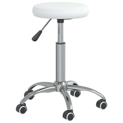 vidaXL Chaise de bureau pivotante Blanc Similicuir