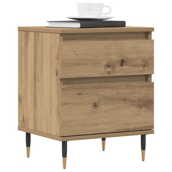 vidaXL Table de chevet ch&ecirc;ne artisanal 40x35x50 cm bois d&rsquo;ing&eacute;nierie