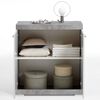 FMD Armoire avec 2 portes 80 x 34,9 x 89,9 cm Blanc et b&eacute;ton