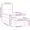 vidaXL Sommier &agrave; lattes de lit avec matelas Noir 90x190 cm Tissu