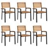 vidaXL Ensemble &agrave; manger de jardin 7 pcs bois d'acacia solide et m&eacute;tal