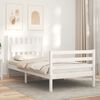 vidaXL Cadre de lit sans matelas blanc 90x200 cm bois massif