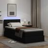 vidaXL Lit avec rangement et LED Noir 100 x 200 cm Cuir synth&eacute;tique