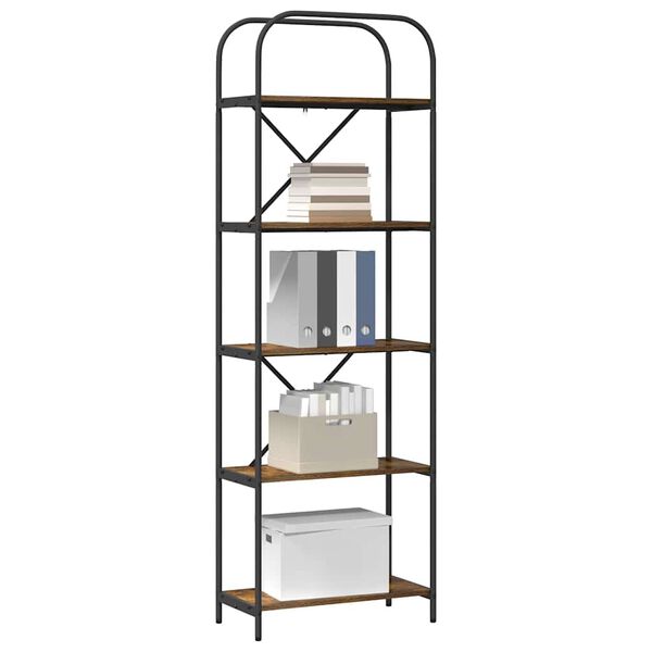 vidaXL &Eacute;tag&egrave;re Ch&ecirc;ne fum&eacute; 60 x 30 x 183 cm Bois d'ing&eacute;nierie