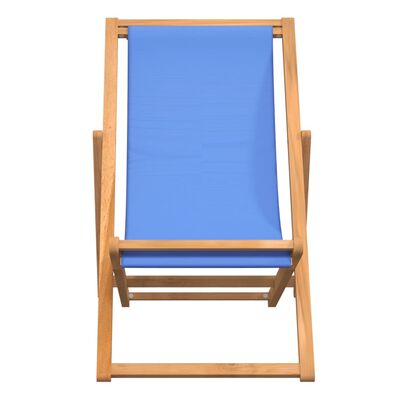 vidaXL Chaise de terrasse Teck 56 x 105 x 96 cm Bleu