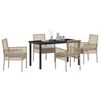 vidaXL Ensemble de salle &agrave; manger pour jardin 5 pcs Beige polyrotin