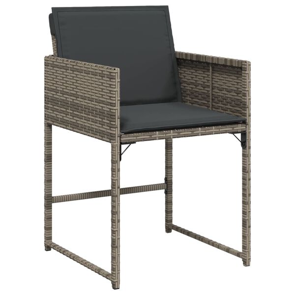 vidaXL Ensemble &agrave; manger de jardin 15 pcs coussins gris r&eacute;sine tress&eacute;e