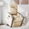 vidaXL Fauteuil inclinable de massage &eacute;lectrique Cr&egrave;me Tissu