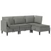 vidaXL Ensemble de meubles pour le salon 4 pc Gris fonc&eacute; Tissu