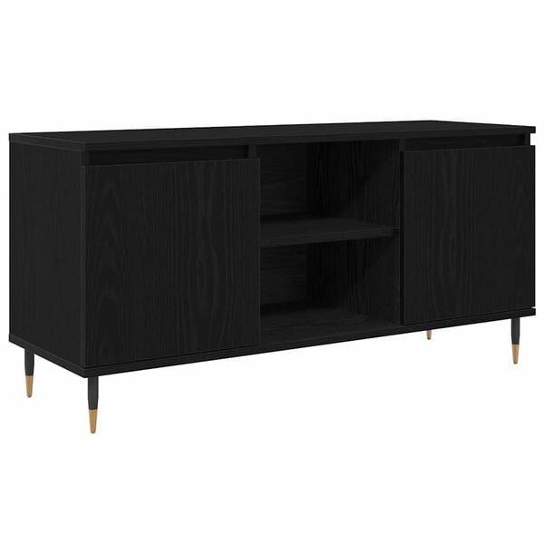 vidaXL Meuble TV Ch&ecirc;ne noir 104 x 35 x 50 cm Bois d'ing&eacute;nierie