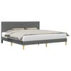 vidaXL Cadre de lit avec t&ecirc;te de lit Gris fonc&eacute; 200 x 200 cm Tissu