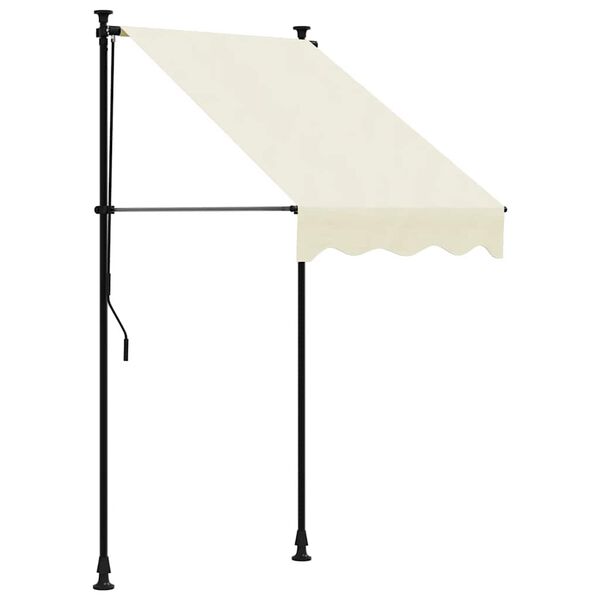 vidaXL Auvent r&eacute;tractable cr&egrave;me 100x150 m tissu et acier