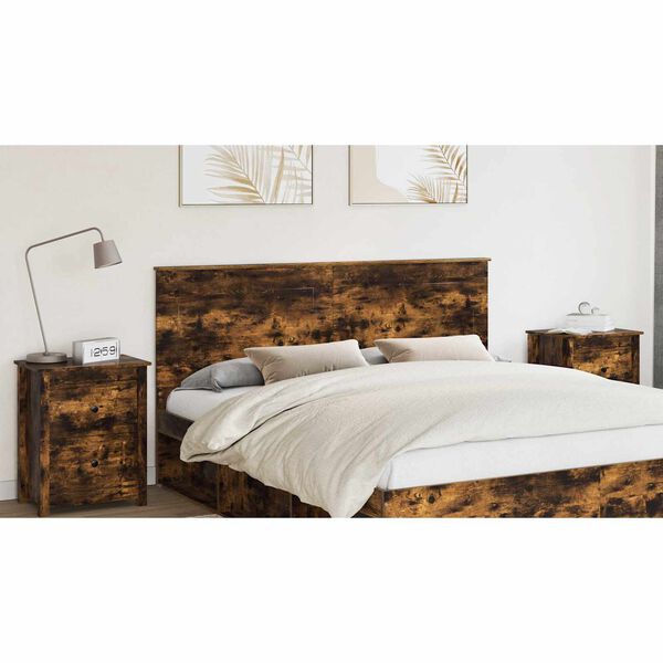 vidaXL T&ecirc;te de lit Ch&ecirc;ne fum&eacute; 200 cm Bois d'ing&eacute;nierie