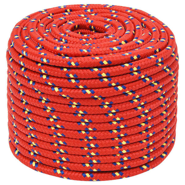 vidaXL Corde de bateau Rouge 12 mm 25 m Polypropyl&egrave;ne