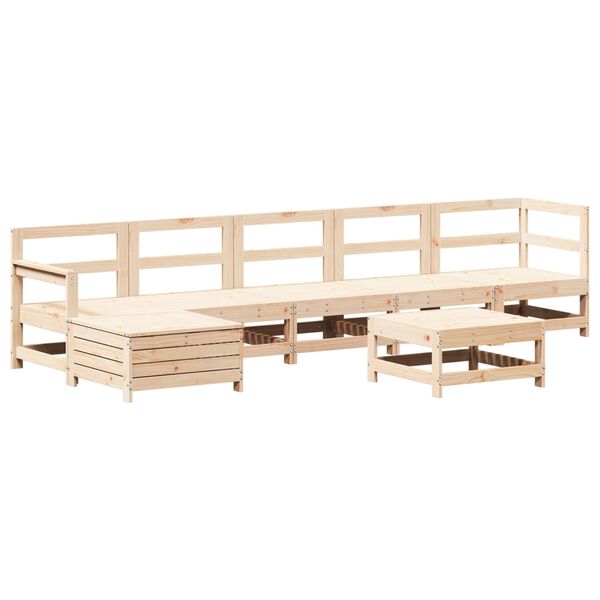 vidaXL Salon de jardin 7 pcs Bois de pin massif