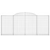 vidaXL Paniers &agrave; gabions arqu&eacute;s 2 pcs 300x30x120/140 cm fer galvanis&eacute;