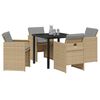 vidaXL Ensemble de salle &agrave; manger pour jardin 5 pcs Beige polyrotin