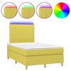 vidaXL Sommier &agrave; lattes de lit et matelas et LED Vert 120x200 cm Tissu