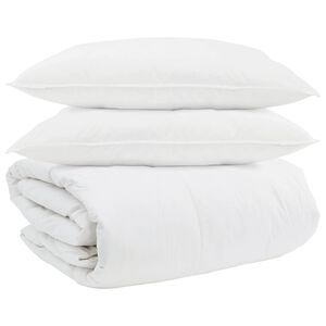 vidaXL Ensemble de Duvet avec oreiller 3 pi&egrave;ces Blanc Plume de canard
