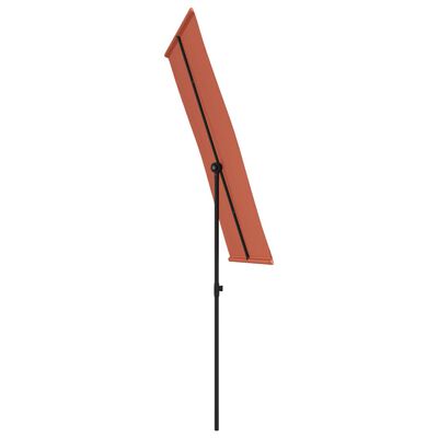 vidaXL Parasol de jardin avec mât en aluminium 180x110 cm Terre cuite